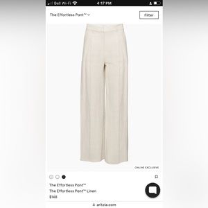 Aritzia Wilfred Linen the effortless pant Linen